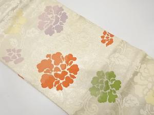 引き箔牡丹唐草模様織り出し名古屋帯